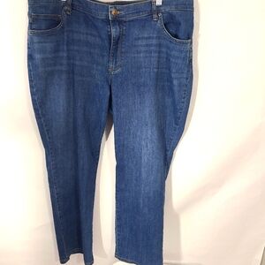 Lee Women's‎ Size 20 Medium Straight Leg Mid Rise Blue Jeans Denim